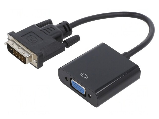 Convertor D-Sub 15pin HD la DVI-D 0,2m Negru