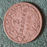 Germania 3 kreuzer 1840 argint
