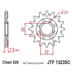 Pinion fata 13 dinti pas lant 520 – HM Moto CRE F 250 R/X - Honda CR 125 R (04-07) - CRF 250 R (04-16) - CRF 250 X (04-16)