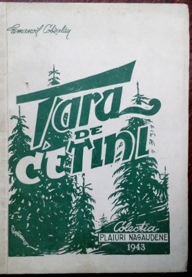 EMANOIL COBZALAU: TARA DE CETINI/POEME/DEBUT 1943/PORTRET E.DRAGUTESCU/DEDICATIE foto