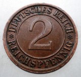 2.687 GERMANIA WEIMAR 2 REICHSPFENNIG 1936 D, Europa, Bronz