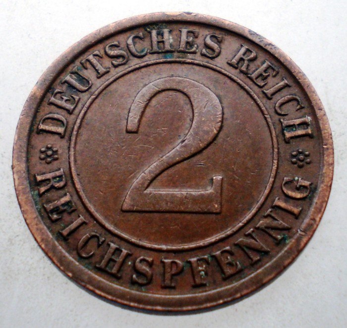 2.687 GERMANIA WEIMAR 2 REICHSPFENNIG 1936 D