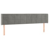 Cumpara ieftin Tablie de pat cu aripioare gri deschis 163x16x78/88 cm catifea