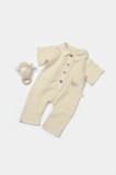 Salopeta Maneca Scurta BabyCosy Stone 100% Bumbac GOTS Marime 12-18 Luni Unisex