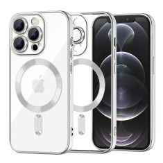 Husa premium iPhone 12 Pro Techsuit Luxury Crystal MagSafe, argintiu foto