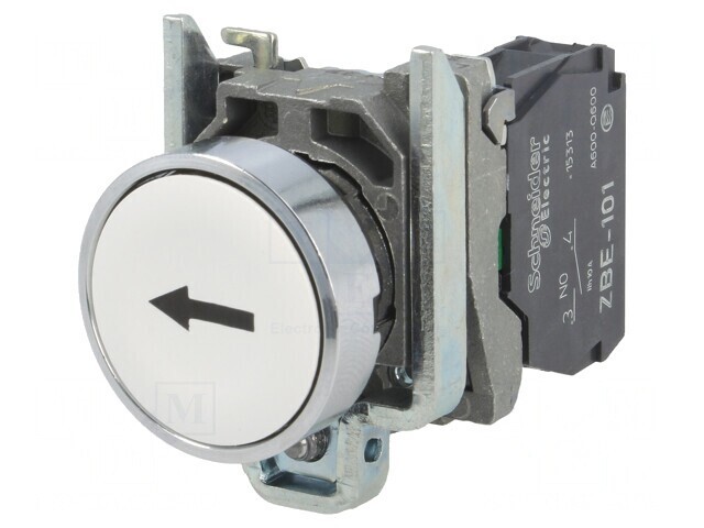 Comutator de Apăsare 22mm NO Alb &Oslash;22mm
