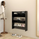VidaXL Pantofar de perete, negru, 80x18x90 cm, PAL