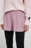 Adidas Performance pantaloni scurți de alergare HD2810 femei, culoarea roz, neted, high waist