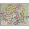 Harta administrativa Romania cu regiuni, 1957, 50x70cm, repro