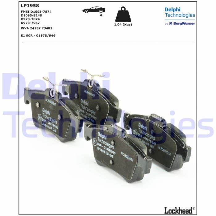 DELPHI LP1958 set placute frana,frana disc