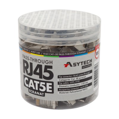 Mufa RJ-45 FTP Cat.5e EZ Passthrough, ecranata (100 buc) RJ45M-CAT5-EZ-JAR foto