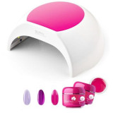 Set Manichiura Lampa Unghii LED Unghii 48W SunOne Profesionala Pink + 3 Geluri Uv Color TotulPerfect
