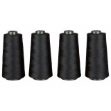 Cumpara ieftin Set 4 bobine de ata de cusut Crelando, 4 x 2500 m, negru