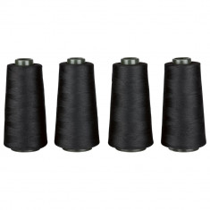 Set 4 bobine de ata de cusut Crelando, 4 x 2500 m, negru