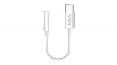 Vipfan L08 USB-C și cablu AUX mini jack de 3,5 mm, 10 cm (alb) foto