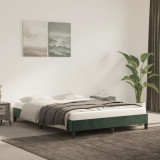 Cadru de pat, verde &icirc;nchis, 140x200 cm, catifea GartenMobel Dekor, vidaXL