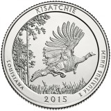 SUA - QUARTER KISATCHIE, LOUISIANA 2015 P sau D - UNC / SERIA PARCURI NATIONALE, America de Nord