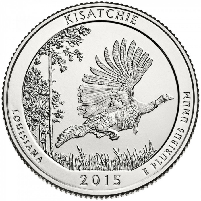 SUA - QUARTER KISATCHIE, LOUISIANA 2015 P sau D - UNC / SERIA PARCURI NATIONALE