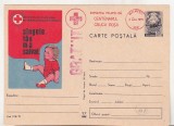 bnk cp Societatea de Cruce Rosie RSR - marca fixa - stampila ocazionala Expofil Centenar Cruce Rosie Bucuresti 1976