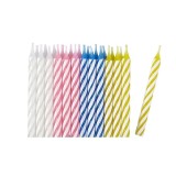 Cumpara ieftin Set 24 lumanari spiralate multicolore pentru tort aniversar, 6.5 cm, parafina, decor festiv pentru petreceri si zile de nastere