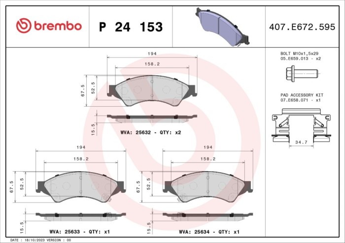 BREMBO P 24 153 PRIME LINE set placute frana,frana disc