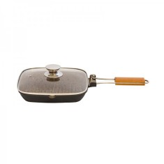 Tigaie Aluminiu Grill Marmorata cu Capac 28cm Grunberg GR4828 foto