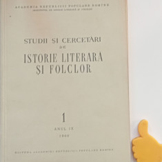 Studii si cercetari de istorie literara si folclor 1 anul IX 1960