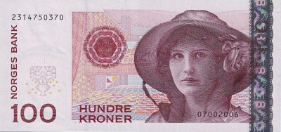 Bancnota Norvegia 100 Kroner 2006 - P49c UNC foto