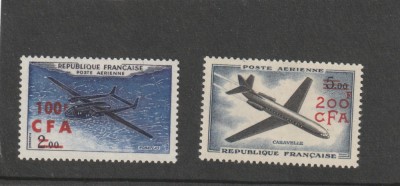 Reunion 1961 - Transporturi,Aviatie,,supratipar CFA.,dant., MNH,Mi.418-419 foto