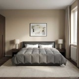 vidaXL Duvet de iarnă Patos Gri deschis 200 x 220 cm Microfibră 42026093