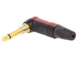 Mufă Jack 6,3mm Mono cu &Icirc;ntrerupător Roșu, Neutrik