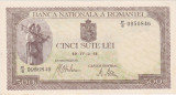 ROMANIA 500 LEI aprilie 1941 aXF