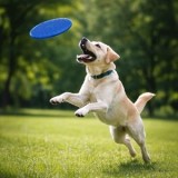 Frisbee pentru c&acirc;ini, Cauciuc, Albastru, &Oslash;20 cm, CMCLASS