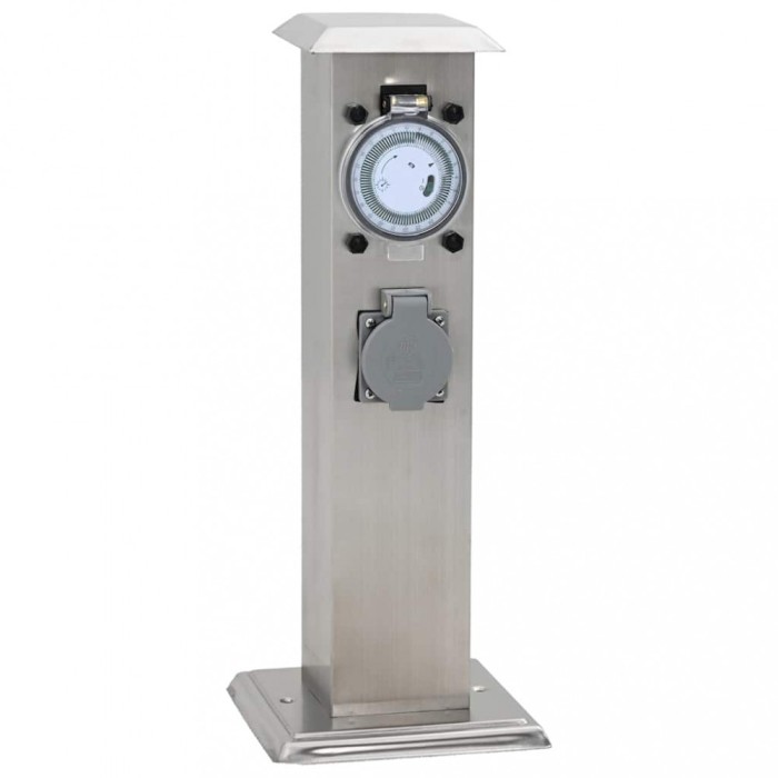 St&acirc;lp priză pentru grădină oțel inoxidabil cu temporizator 41237