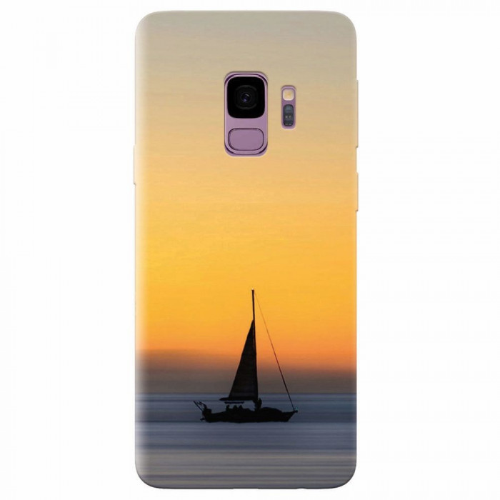 Husa silicon pentru Samsung S9, Wind Sail Boat Ocean Sunset