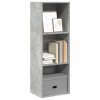 Gossi biblioteca, gri beton, 40x30x114 cm, lemn prelucrat