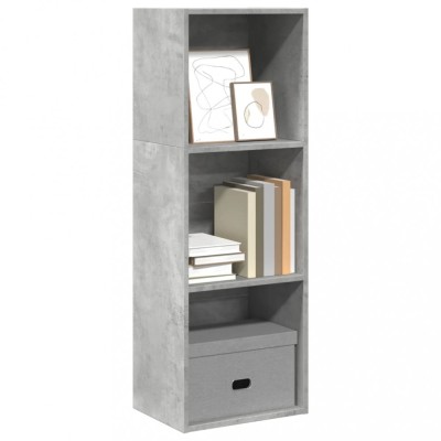 Gossi biblioteca, gri beton, 40x30x114 cm, lemn prelucrat foto