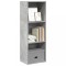 Gossi biblioteca, gri beton, 40x30x114 cm, lemn prelucrat