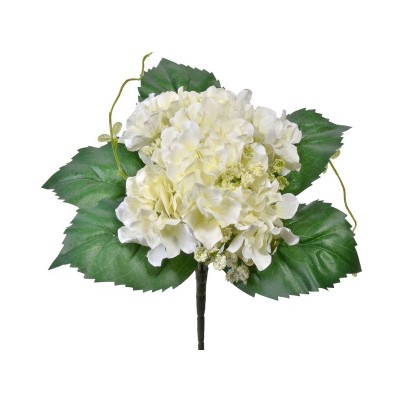 Floare decorativa artificiala, Hortensie, Alb, 22 cm, ATU-087022 foto