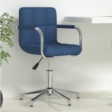 VidaXL Scaun de birou pivotant, albastru, material textil