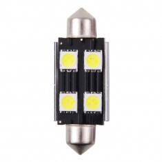 Set 2 bucati bec Led 12v 10w sofit 42mm alb smd 92551 canbus 4cars TK92551 foto