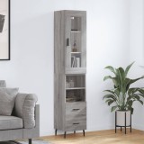 Cumpara ieftin Dulap &icirc;nalt, gri sonoma, 34,5x34x180 cm, lemn prelucrat