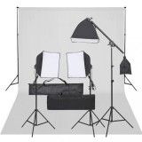 VidaXL Kit studio foto cu set de lumină și fundal