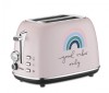 Prajitor de paine Editie Limitata TRISA Good Vibes 7371.8612, 6 nivele de rumenire, Tava firimituri, Roz ProDesign DailyAppliances
