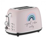 Cumpara ieftin Prajitor de paine Editie Limitata TRISA Good Vibes 7371.8612, 6 nivele de rumenire, Tava firimituri, Roz ProDesign DailyAppliances