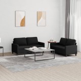 VidaXL Set de canapele cu perne, 2 piese, negru, textil 3201448