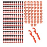 Cumpara ieftin Sistem de nivelare pentru placi ceramice, set complet 152 piese, tije refolosibile, distante 1, 3 mm, 2 chei incluse, ideal pentru gresie, faianta si