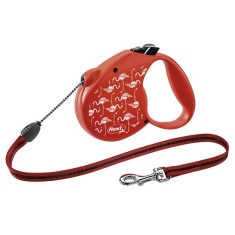 Flexi Standard Flamingo M pana la 20 kg, 5 m cordon - ro?u foto