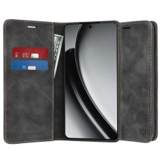 Husa piele Realme GT 6 Techsuit Confy Cover, negru foto