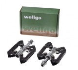 Set 2 pedale Wellgo din aluminiu forjat, filet 9/16, culoare negru Cod:AWR0091